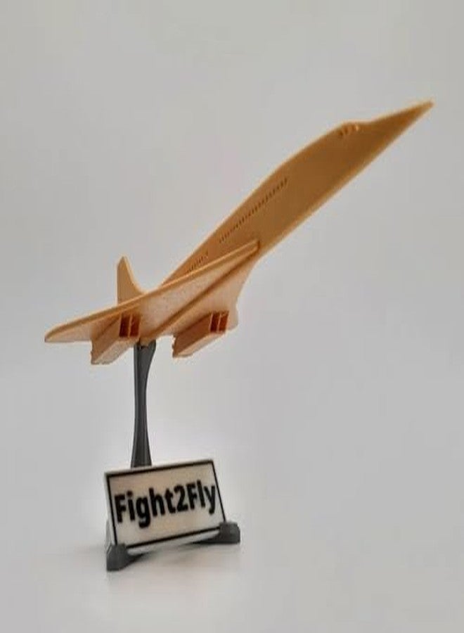 3D Craft Concorde Supersonic Aircraft Display Model, Gold Color, Desktop Stand Included - Image 5